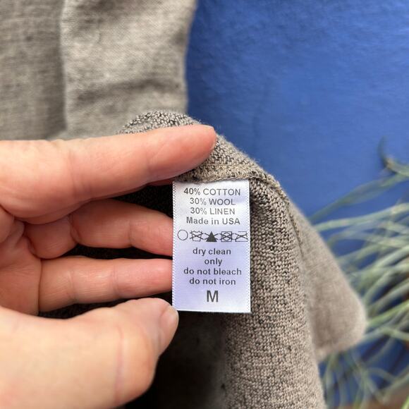 black crane wool and linen blend lagenlook sack dress - Picture 3 of 7